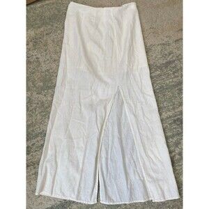 Forever 21 Maxi Skirt Womens Size Medium White Linen/Hemp Coastal Beach Light